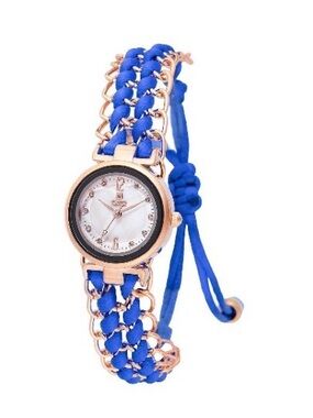 Invicta Rose Gold and Royal Blue Braided Strap Women's Watch